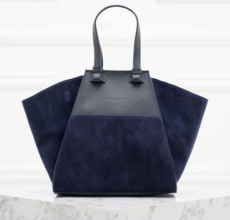 Real leather shoulder bag Glamorous by GLAM - Dark blue -