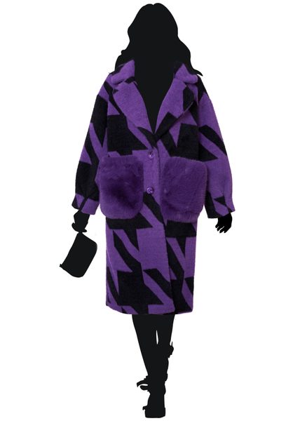 Women's coat Due Linee - Violet -