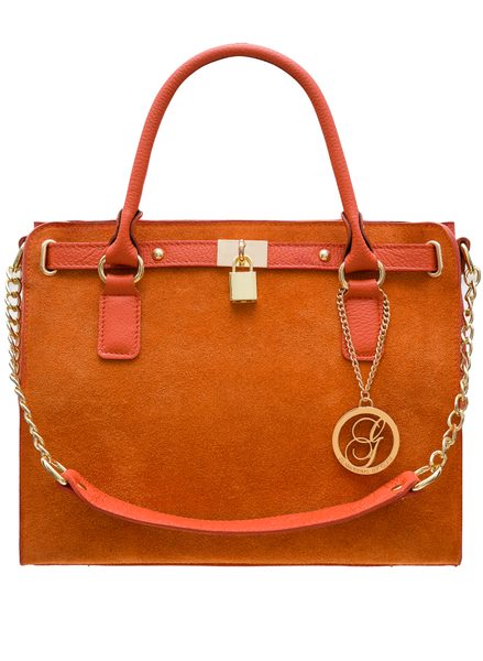 Real leather handbag Glamorous by GLAM - Orange -