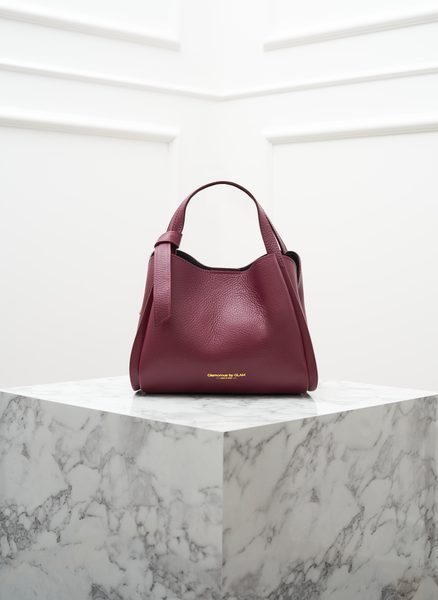 Dámská kožená kabelka do ruky vínová -