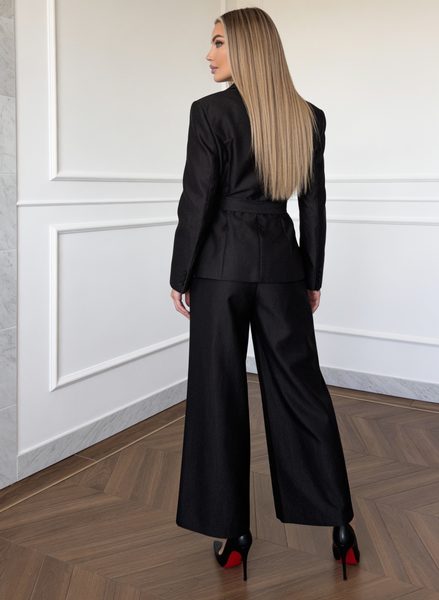 Costum negru sacou și pantaloni -