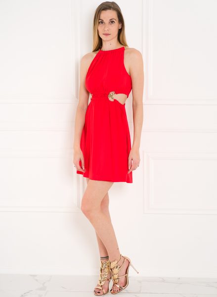 Guess by Marciano červené šaty se zlatými řetízky -