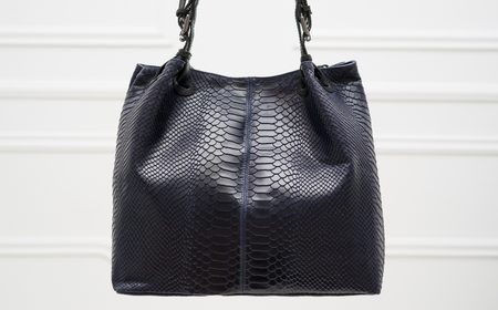 Real leather handbag Glamorous by GLAM - Dark blue -