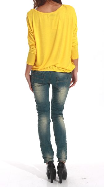 Dámské delší tričko - top žluté -