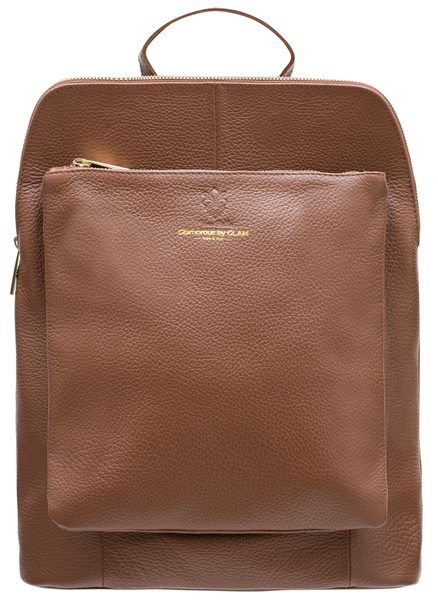 Rucsac pentru femei din piele naturală Glamorous by GLAM - Maro -