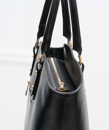 Bolso de cuero de mano para mujer Glamorous by GLAM - Negro -