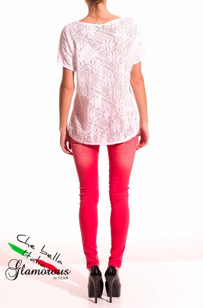 Krajkové tričko bílá -