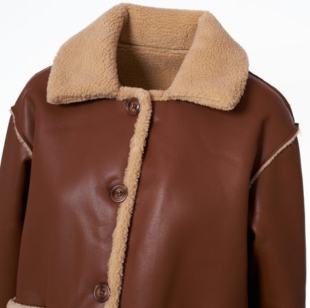 Women's coat Due Linee - Brown -