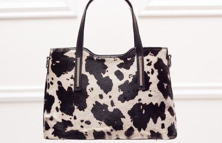 Bolso de cuero de mano para mujer Glamorous by GLAM - Blanco-negro -