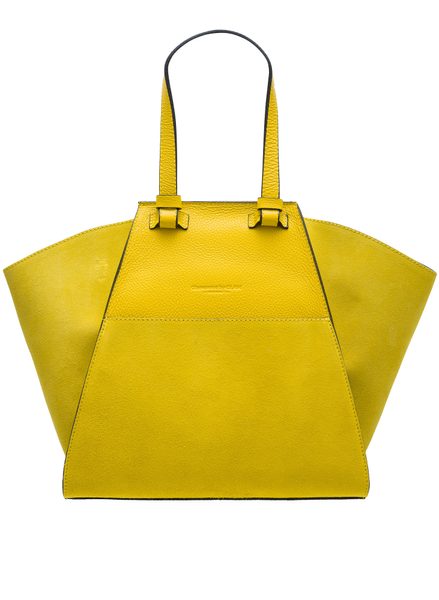 Damska skórzana torebka na ramię Glamorous by GLAM - żółty -