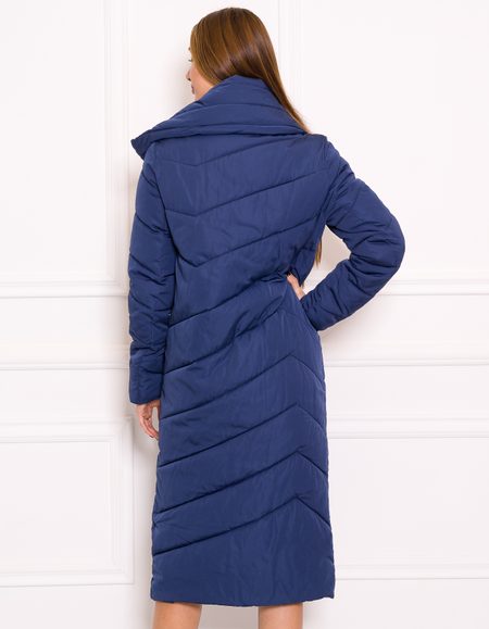 Dámská dlouhá oversize zimní bunda - modrá -