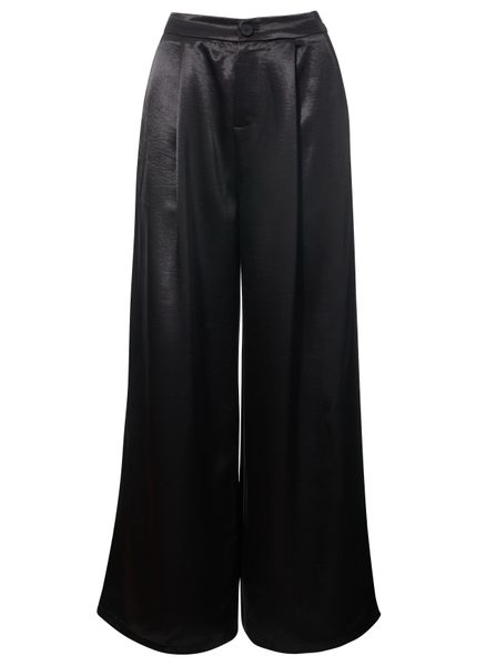 Compleu satinat vestă și pantaloni negru -