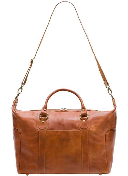 Real leather travel duffel bag Glamorous by GLAM Santa Croce - Brown -