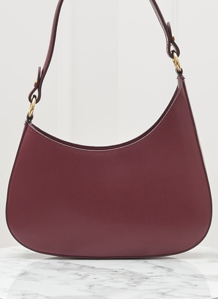 Kožená kabelka ražená vínová -