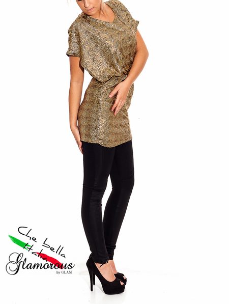 Dámský netopýří top zlatý -