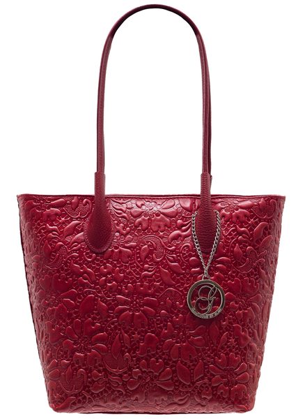 Bolso de hombro de cuero para mujer Glamorous by GLAM - Borgoña -