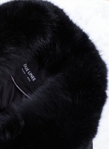 Winter jacket with real fox fur Due Linee - Black -
