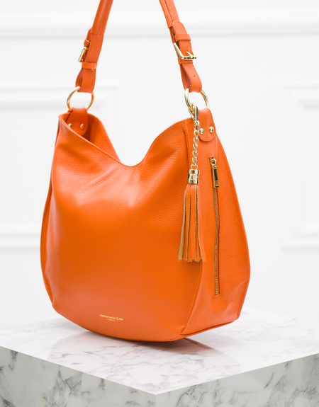 Real leather shoulder bag Glamorous by GLAM - Orange -