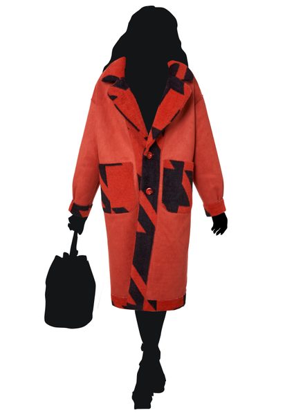 Női kabát Due Linee - Narancssárga -