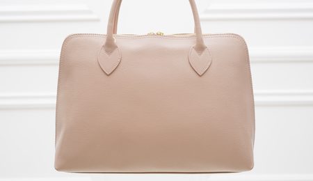 Dámská kožená kabelka ze safiánové kůže - prášková růžová -