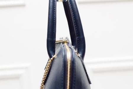Dámská kožená kabelka - tmavě modrá -