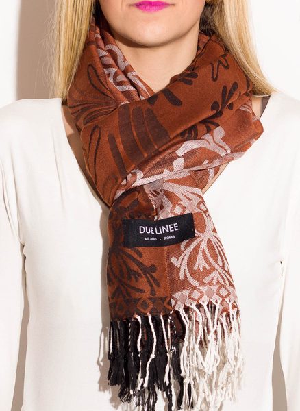 Foulard donna Due Linee - Marrone -