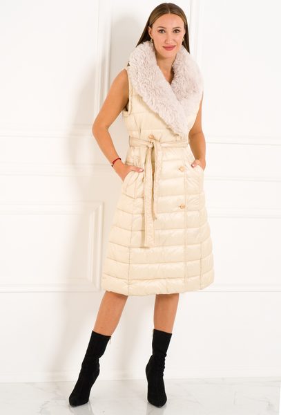 Damska kurtka zimowa Due Linee - beżowy -