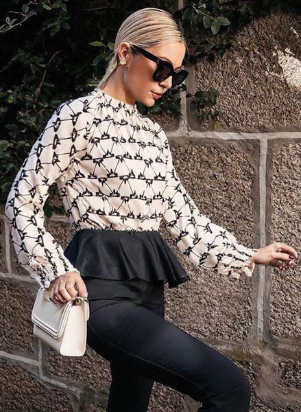 Top de mujer Glamorous by Glam - Blanco-negro -