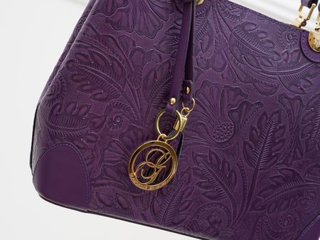 Borsa a mano da donna in pelle Glamorous by GLAM - Viola -