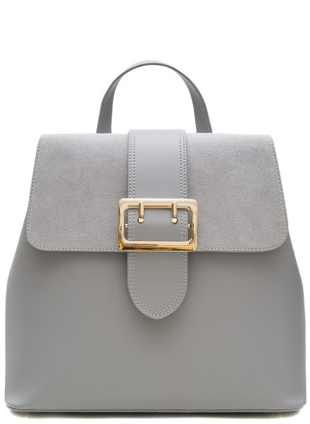 Women's real leather backpack Glamorous by GLAM - Grey -