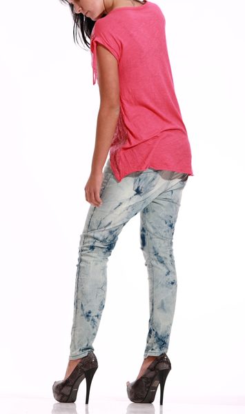 Dámský flitrovaný top růžový -