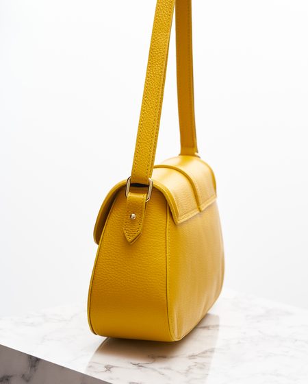 Real leather shoulder bag Glamorous by GLAM - Yellow -