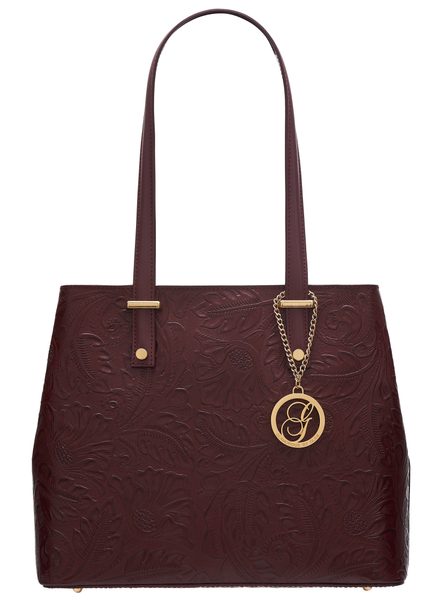 Real leather shoulder bag Glamorous by GLAM - Wine -