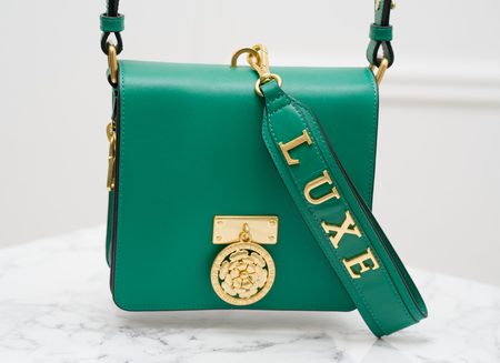 Geantă din piele crossbody pentru femei Guess Luxe - Verde -