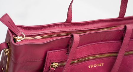 Borsa a spalla da donna in pelle TWINSET - Vinaccia -