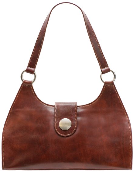 Bolso de hombro de cuero para mujer Glamorous by GLAM Santa Croce - Marrón -