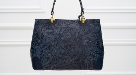 Real leather handbag Glamorous by GLAM - Dark blue -