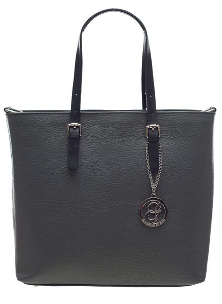 Dámská kožená kabelka se zapínáním šedá -