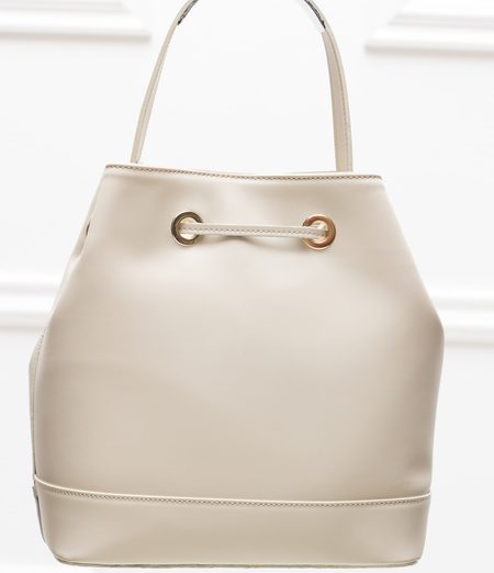 Dámská kožená kabelka vak - béžová -