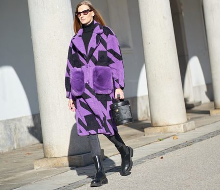 Women's coat Due Linee - Violet -