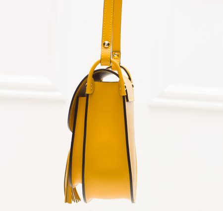 Real leather crossbody bag Glamorous by GLAM - Yellow -