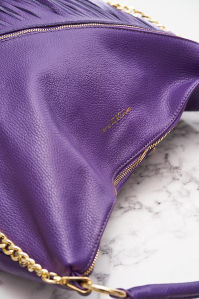 Real leather shoulder bag Glamorous by GLAM - Violet -