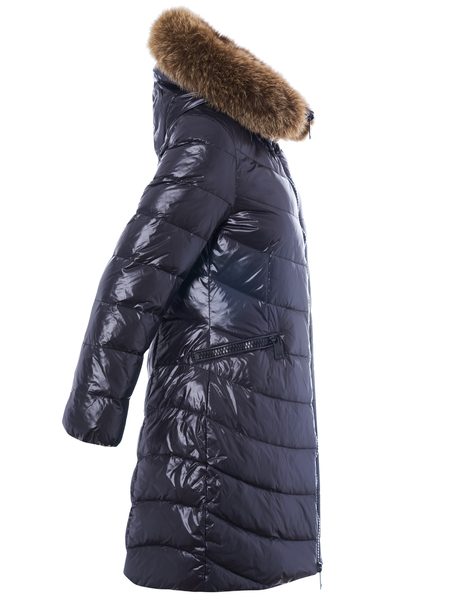 Winter jacket with real fox fur Due Linee - Black -