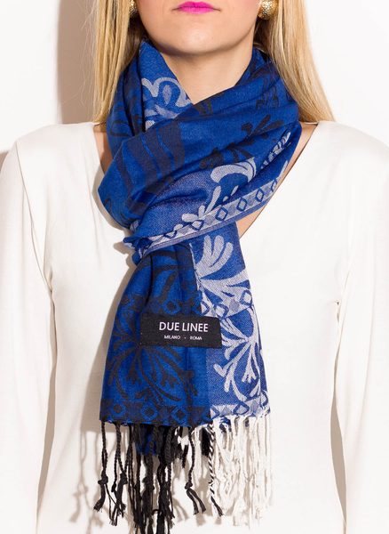 Foulard donna Due Linee - Blu -