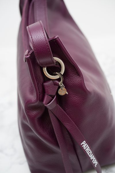 Real leather shoulder bag PATRIZIA PEPE - Violet -