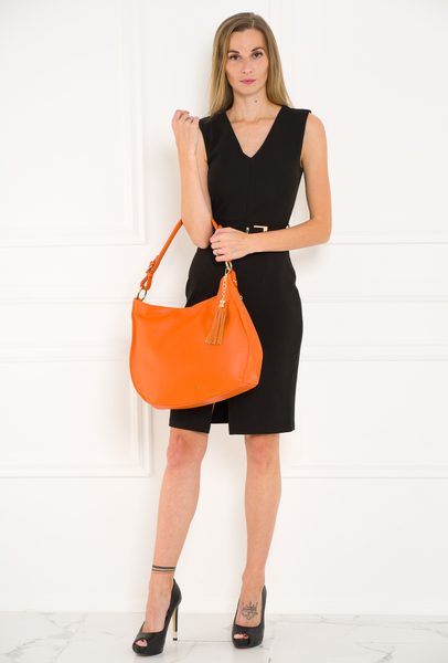 Real leather shoulder bag Glamorous by GLAM - Orange -