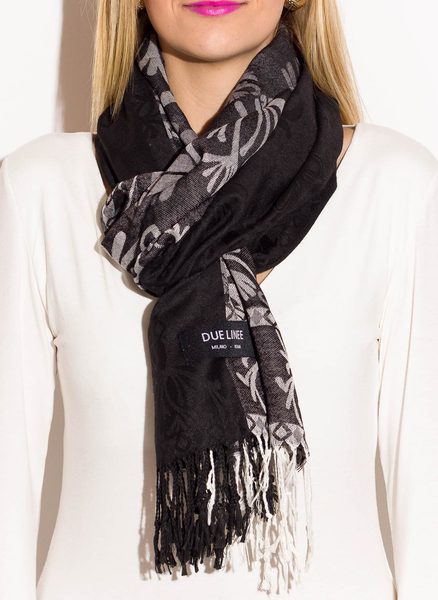 Foulard donna Due Linee - Nero -