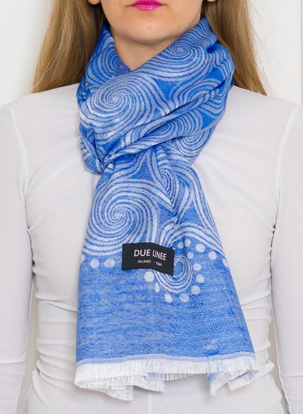 Women's scarf Due Linee - Blue -