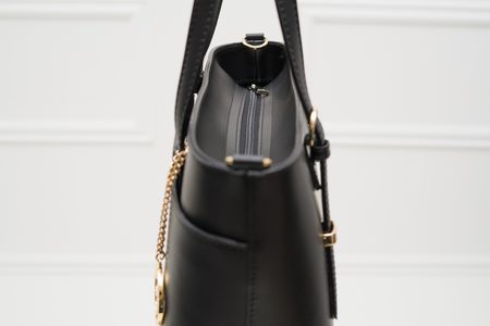 Dámská kožená kabelka s jednou přezkou na straně matná - černá -