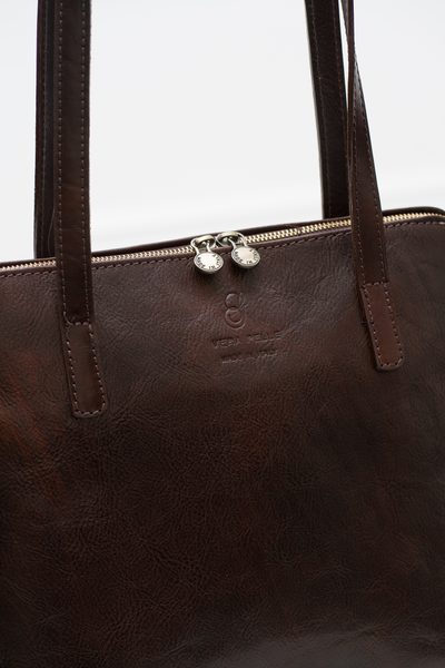 Bolso de hombro de cuero para mujer Glamorous by GLAM Santa Croce - Marrón -